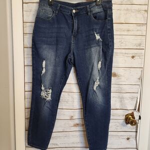 Distressed Blue Jeans Size 14
